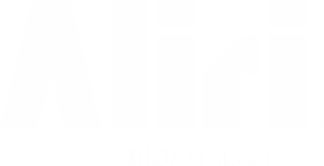 White Aliri Bioanalysis Logo on Transparent Background at Brownbag Design