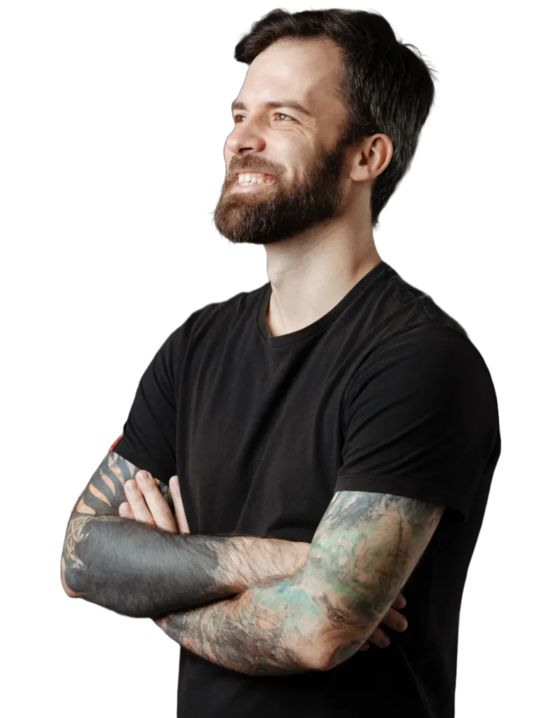 A man excited about websites in Cleveland, Ohio by Brownbag Design.